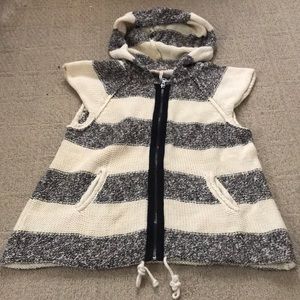 Free People cap sleeve zip sweater
